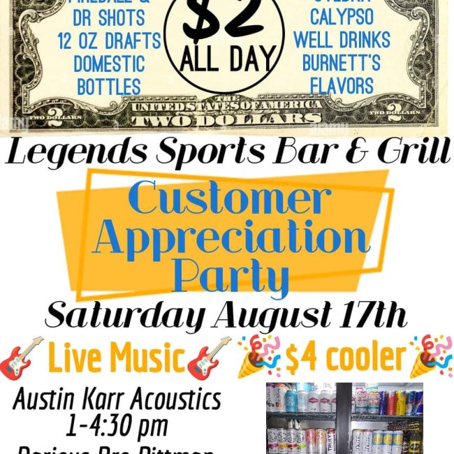 Legends Bar &#038; Grill Customer Appreciation Party