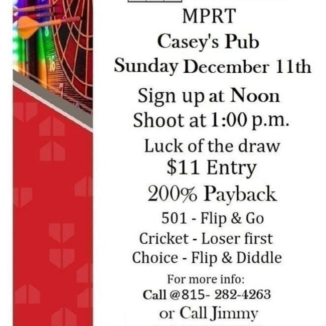 DART TOURNAMENT at Casey’s Pub