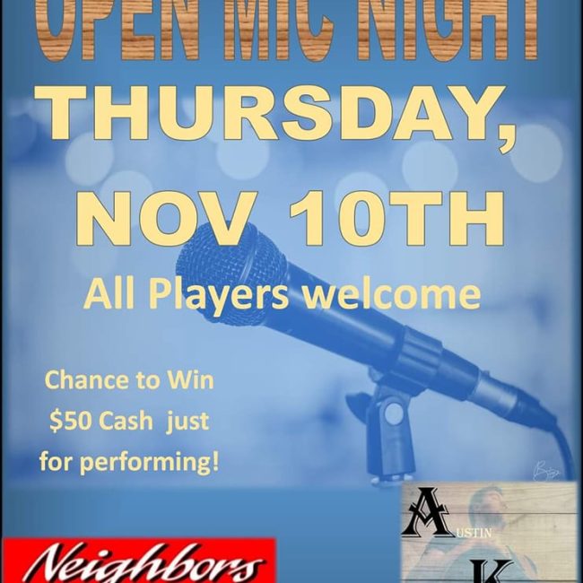 Open Mic Night @ Neighbor’s Bar & Grill