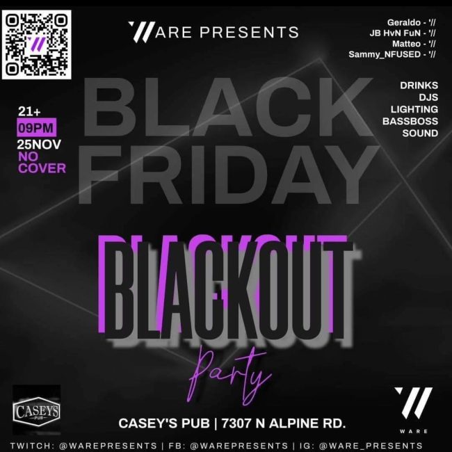 BLACK FRIDAY multiple DJs at Casey’s Pub 9pm-close
