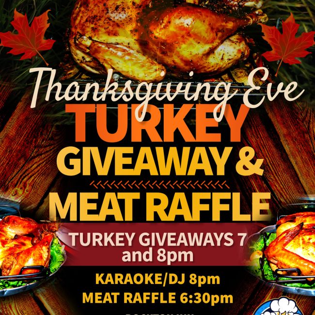 Thanksgiving Eve Meat Raffle & Turkey Giveaway Rockton Inn Pub & Grub