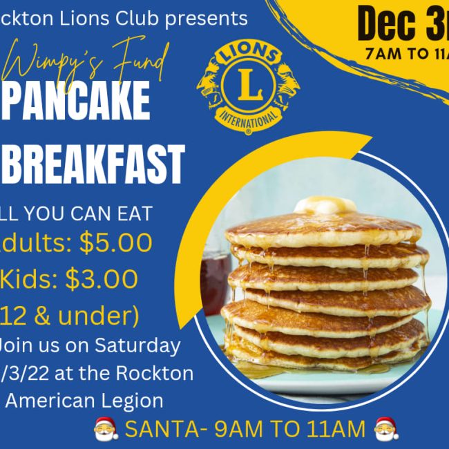 Pancake Breakfast- Wimpy’s Fund @ Rockton American Legion