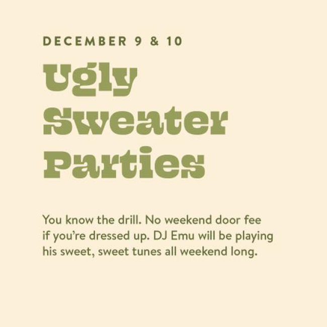 Ugly Sweater Party – Weekend @ 5bar.co