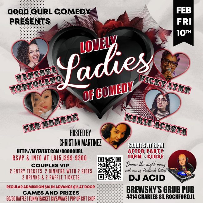 OOOO GIRL COMEDY PRESENTS LOVELY LADY OF COMEDY & DJ ACID @ Brewsky’s Rockford