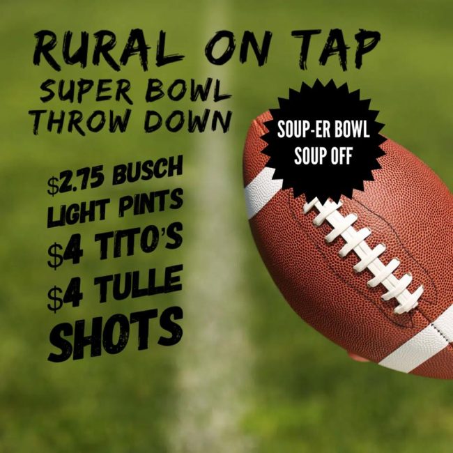 Super Bowl Throw Down @ Rural on Tap