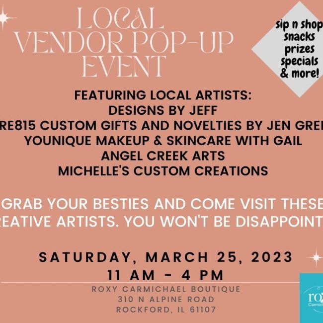 Local Vendor Pop-Up Event @ Roxy Carmichael Boutique
