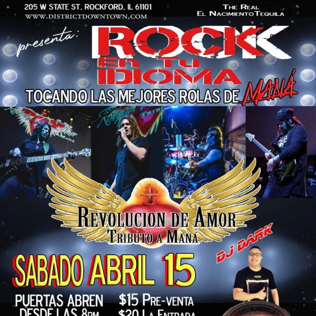 Spanish Rock Night w/ Revolucion De Amor Mana Tribute Band @ District Bar and Grill