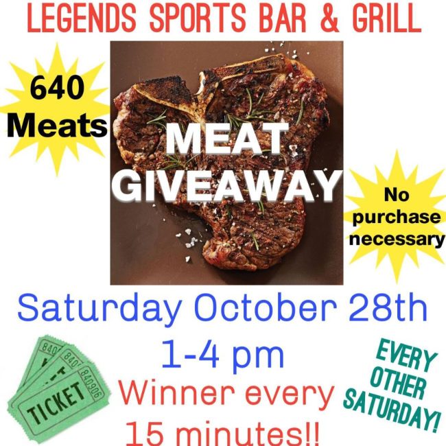 MEAT GIVEAWAY @ Legends