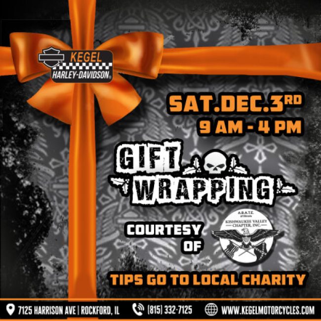 Gift Wrapping with ABATE of IL – Kishwaukee Valley at Kegel Harley Davidson