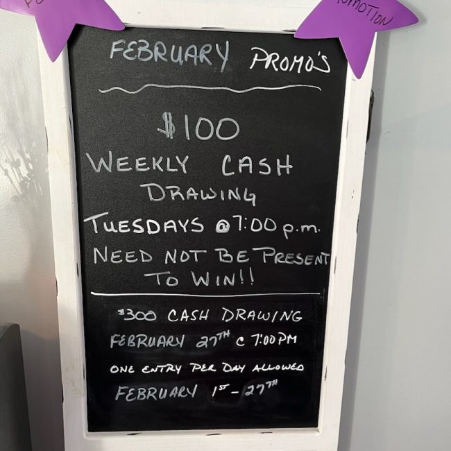 $300 Cash Drawing @ Lucky Horseshoe Slots